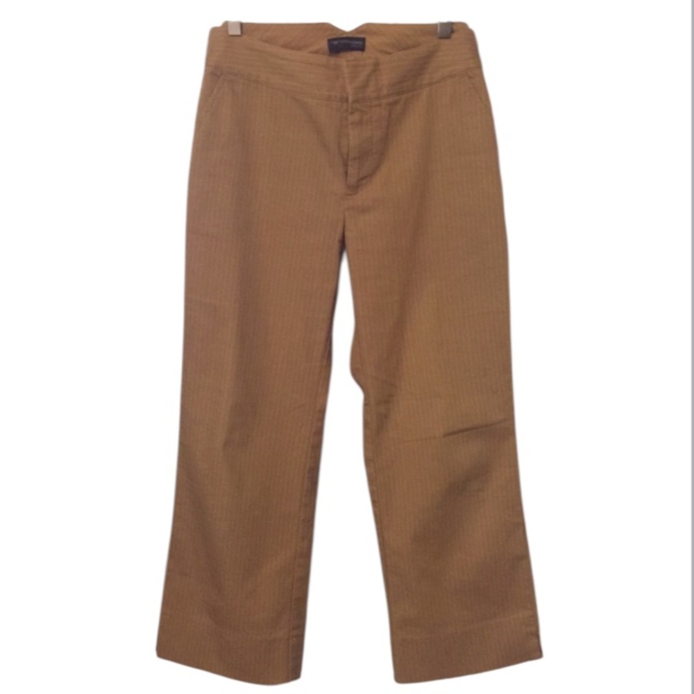 Dockers Mid-rise Light Brown Pinstripe Cropped Womens Pants Sz 8